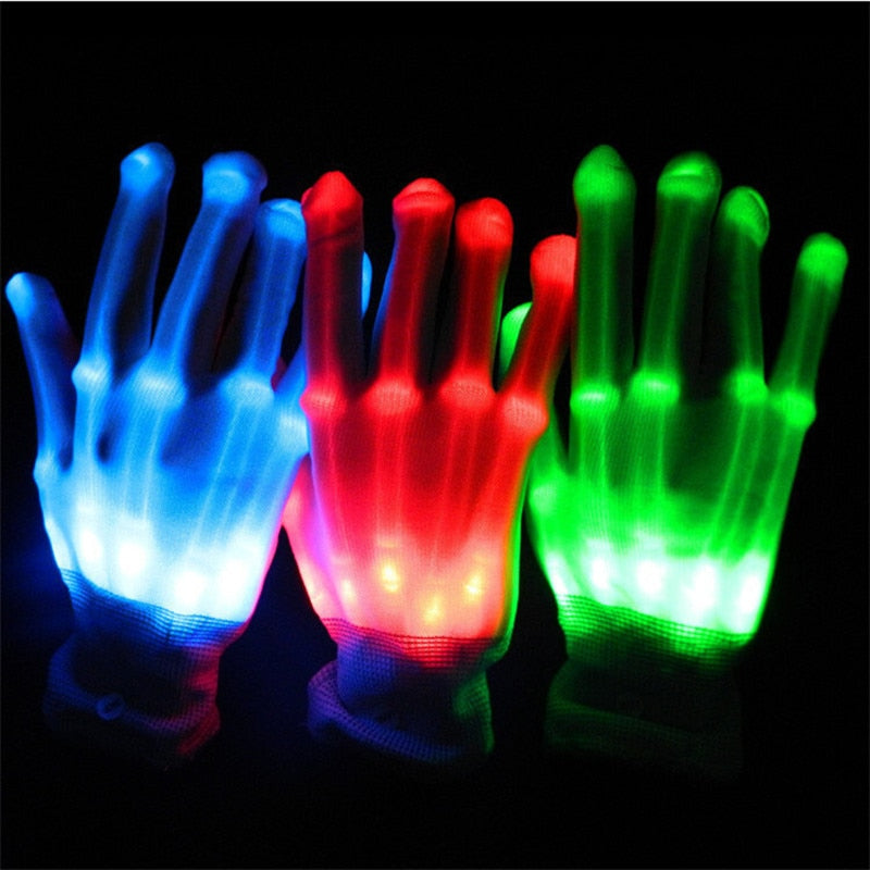 Glowing Party Halloween Led Clothes 1 Pair Unisex Lighting Up Led Gloves Flash For Party Decorations Dancing Luminous Toys