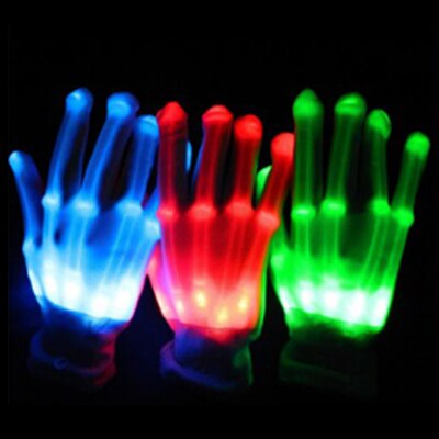 Glowing Party Halloween Led Clothes 1 Pair Unisex Lighting Up Led Gloves Flash For Party Decorations Dancing Luminous Toys