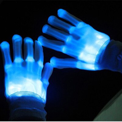 Glowing Party Halloween Led Clothes 1 Pair Unisex Lighting Up Led Gloves Flash For Party Decorations Dancing Luminous Toys