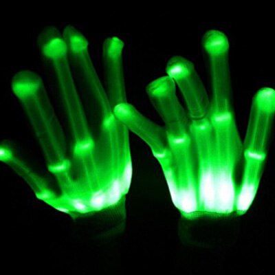 Glowing Party Halloween Led Clothes 1 Pair Unisex Lighting Up Led Gloves Flash For Party Decorations Dancing Luminous Toys