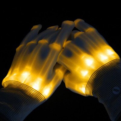 Glowing Party Halloween Led Clothes 1 Pair Unisex Lighting Up Led Gloves Flash For Party Decorations Dancing Luminous Toys