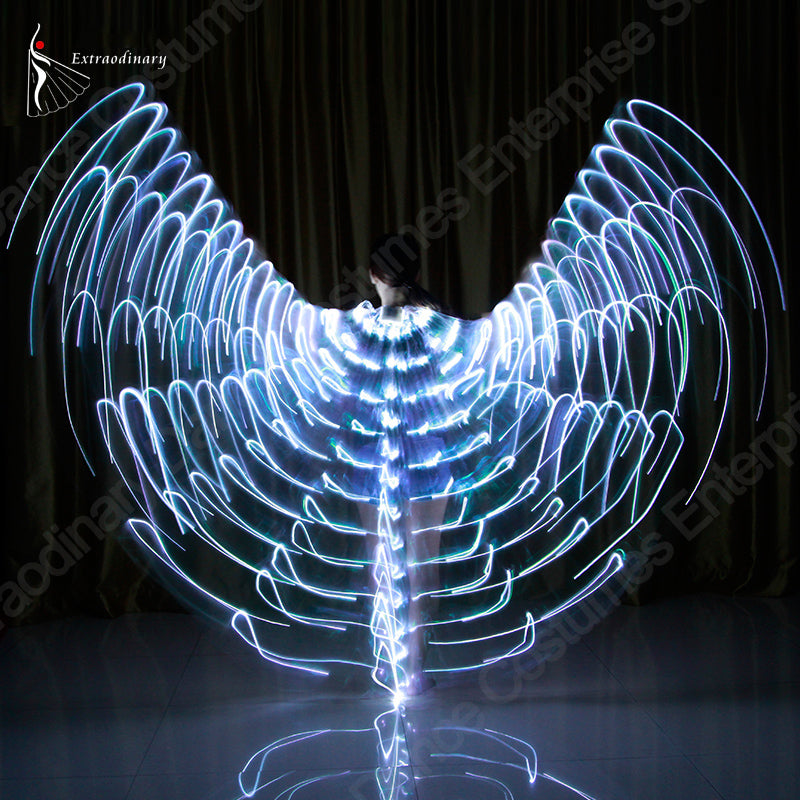 New Wings Sticks Adult Led Isis With Adjustable Belly Dance lamp Props 360 Degrees Accessories Children Open 360 Angle LED Wing