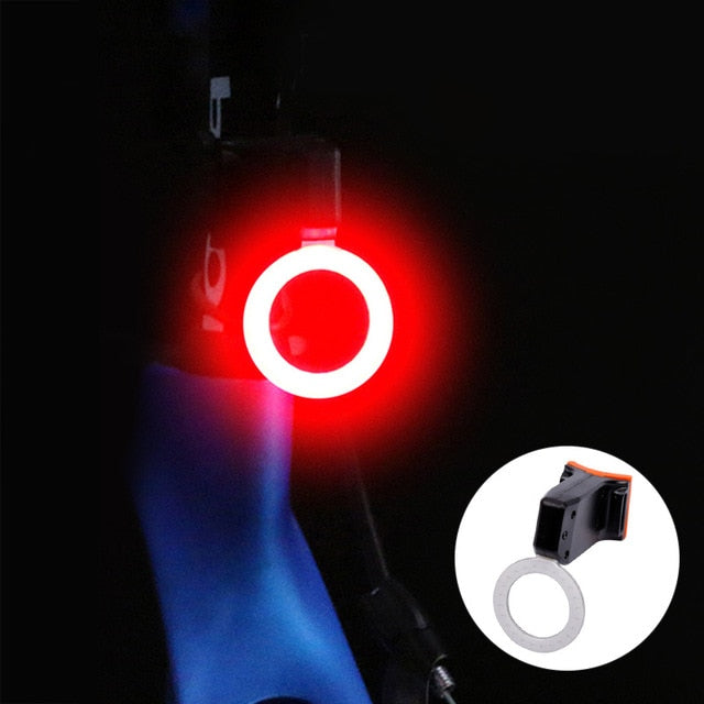 Flashlight for Bicycle Rear Lantern IP64 Waterproof USB Charge Tail Lights MTB Bike Light Accessories Heart Round Triangle