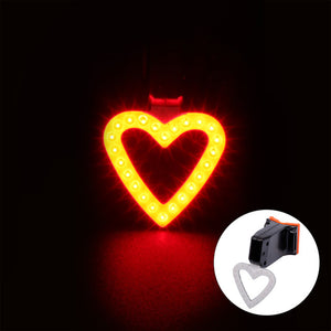 Flashlight for Bicycle Rear Lantern IP64 Waterproof USB Charge Tail Lights MTB Bike Light Accessories Heart Round Triangle