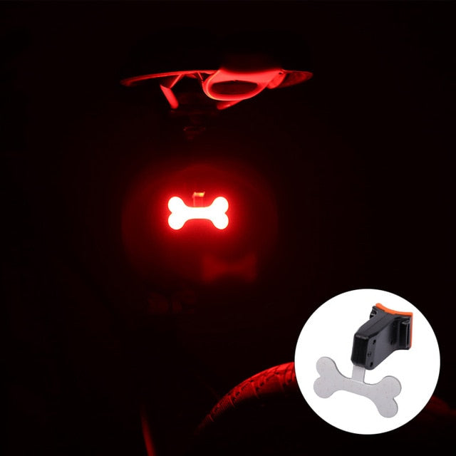 Flashlight for Bicycle Rear Lantern IP64 Waterproof USB Charge Tail Lights MTB Bike Light Accessories Heart Round Triangle