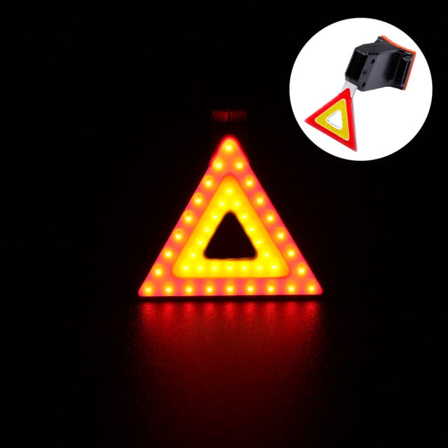 Flashlight for Bicycle Rear Lantern IP64 Waterproof USB Charge Tail Lights MTB Bike Light Accessories Heart Round Triangle