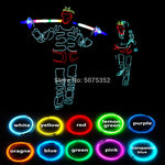 2019 Popular EL Cable Neon Light Dance Costume DIY Clowing Bar LED Luminous Costume Stage Clothes For Performance Cosplay Show