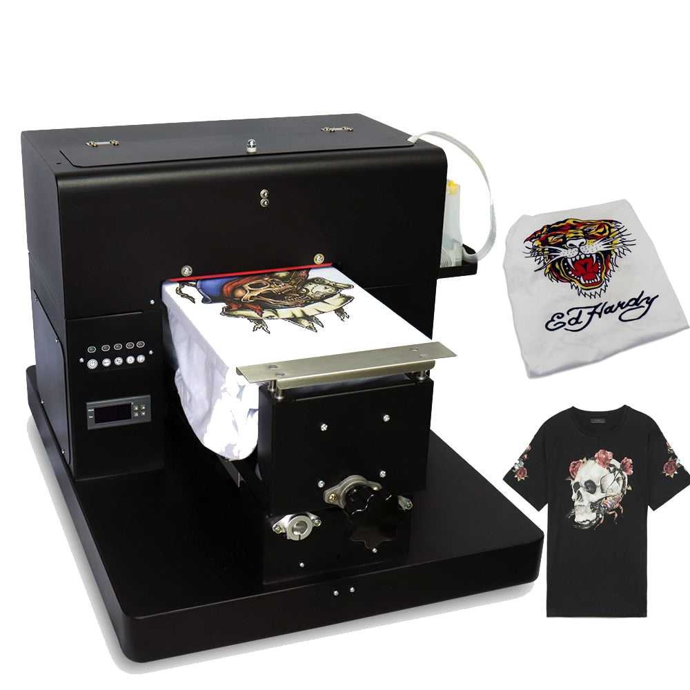A4 Flatbed Printer Multicolor Multifunctional DTG T-Shirt Printer for Dark And Light clothes Printing with T-Shirt Holder