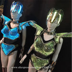 Colorful Led Light Model Costumes Luminous Sexy Lady Glowing Dress Bodysuit RGB Led Bar Dance Wears Outfits Armor DJ DS Clothes