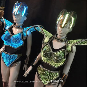 Colorful Led Light Model Costumes Luminous Sexy Lady Glowing Dress Bodysuit RGB Led Bar Dance Wears Outfits Armor DJ DS Clothes