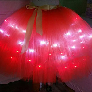 Newest Womens Light Up Mini Skirt Mesh Costumes Rave Clothes for Adults Kids Christmas Party Xmas New Year