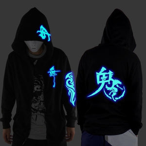 Ghost Step Dance Clothes Drag Step Costume Loose Coat Even Ghost Hoodie Hat Fluorescence Serve Men And Women Student Jacket