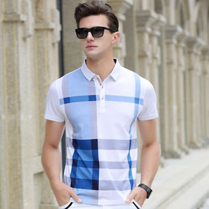 Men Polo Shirt Hot Sale New plaid 2019 Summer Fashion classic casual tops Short Sleeves Famous Brand Cotton Skull High quality