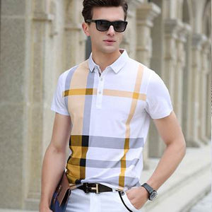 Men Polo Shirt Hot Sale New plaid 2019 Summer Fashion classic casual tops Short Sleeves Famous Brand Cotton Skull High quality