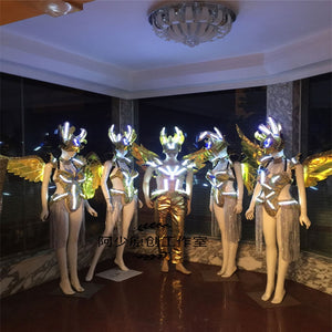 AS99-2 LED light costumes led singer dress ballroom dj disco Dance led costumes cosplay models catwalk stage clothes party wears