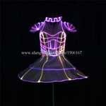 Full Color LED Light Up Fiber Optic Ballet Skirt Party Dress Led Luminous Stage Performance Christmas Event Dance Suit Clothes