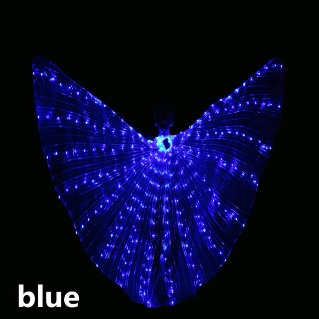 LED dance wings butterfly glow dance halloween color fluorescent show christmas belly dance wings