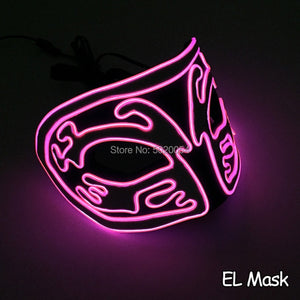 Drop Shipping Led kitsune Glowing Mask Flashing EL Neon light Mask For Wedding Festival Party Decoration