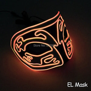 Drop Shipping Led kitsune Glowing Mask Flashing EL Neon light Mask For Wedding Festival Party Decoration