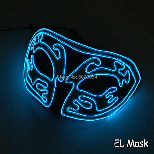 Drop Shipping Led kitsune Glowing Mask Flashing EL Neon light Mask For Wedding Festival Party Decoration