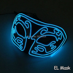 Drop Shipping Led kitsune Glowing Mask Flashing EL Neon light Mask For Wedding Festival Party Decoration