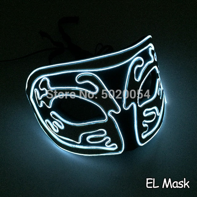 Drop Shipping Led kitsune Glowing Mask Flashing EL Neon light Mask For Wedding Festival Party Decoration