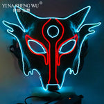 Werewolf Game Funny LED Wolf Mask Neon Light Up Cosplay Mask Halloween Party Rave Dance DJ Led Mask Anime Decor Costume Props