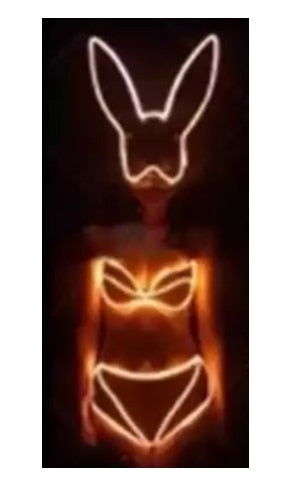 Dancer Nightclub Bar music Festival DJ Dance Team GOGO Illuminated LED Cold Light Rabbit Mask Costume