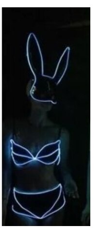 Dancer Nightclub Bar music Festival DJ Dance Team GOGO Illuminated LED Cold Light Rabbit Mask Costume