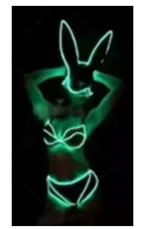 Dancer Nightclub Bar music Festival DJ Dance Team GOGO Illuminated LED Cold Light Rabbit Mask Costume