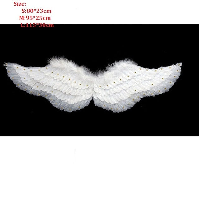 Angel Feather Wing  Costume Cosplay Fairy Night Fancy Dress Photo Props Adult Children Party Event Halloween Christmas Xmas