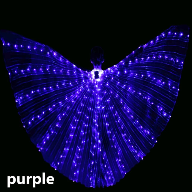 LED dance wings butterfly glow dance halloween color fluorescent show christmas belly dance wings