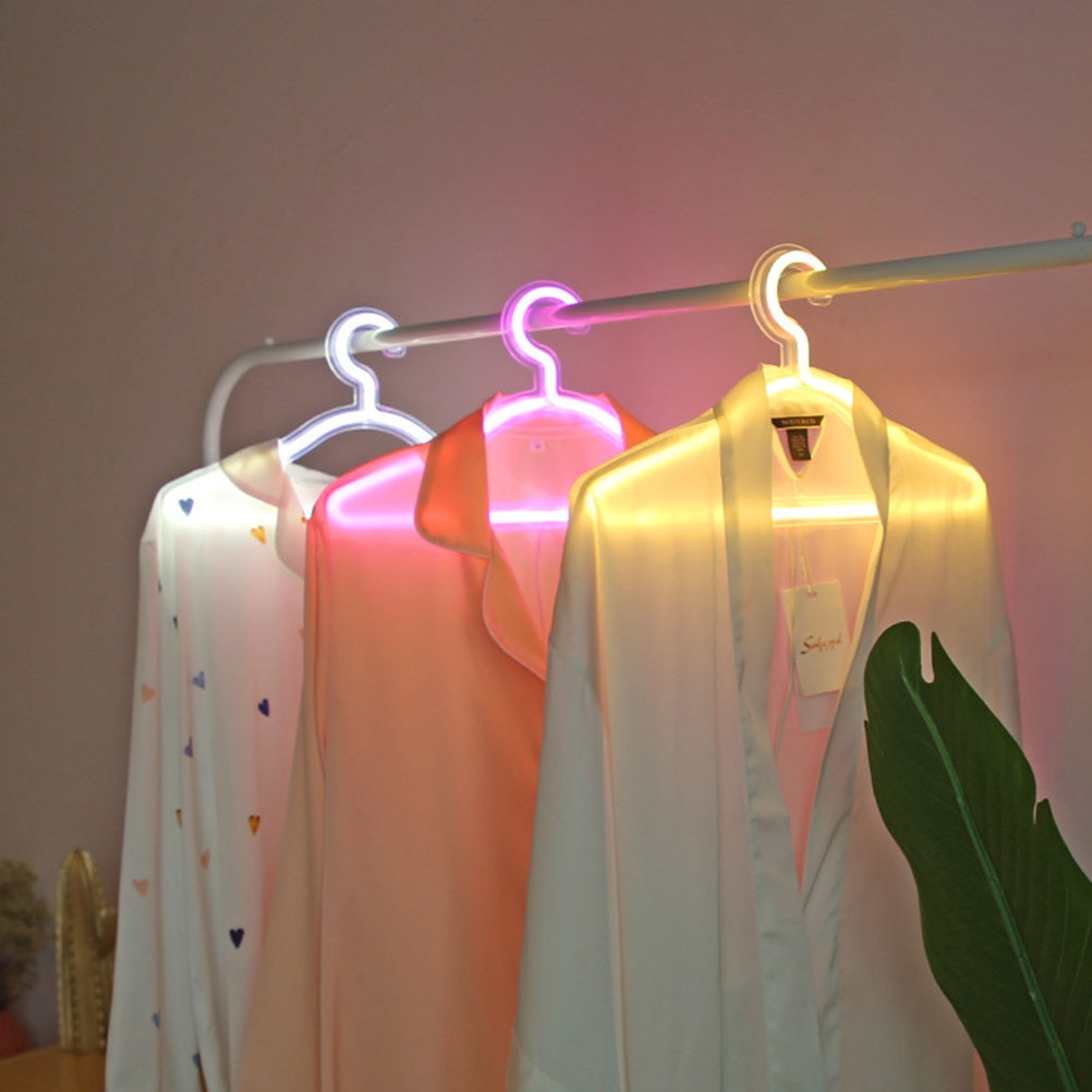 LED Neon Light USB Powered Clothes Stand Decorative Lights Hanger Light