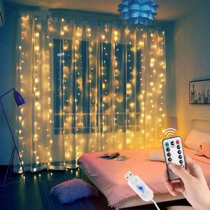 USB Christmas Curtain Light Garland Merry Christmas Decor for Home Christmas Ornaments Navidad 2020 Xmas Gifts New Year 2021