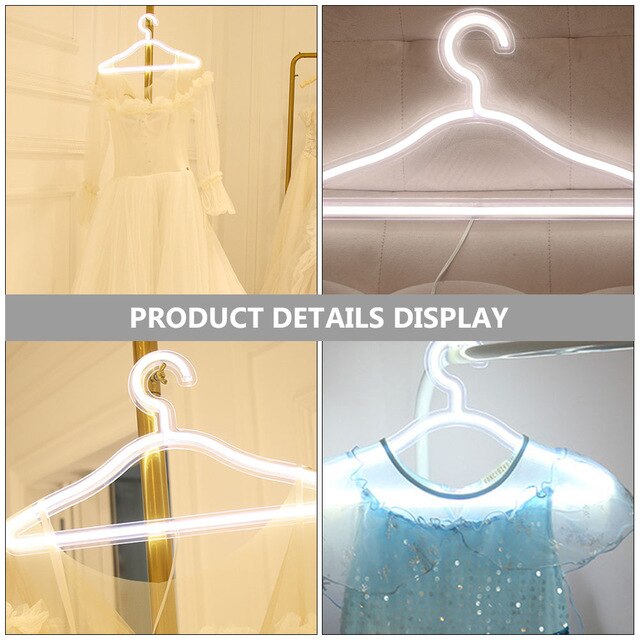 LED Neon Light USB Powered Clothes Stand Decorative Lights Hanger Light