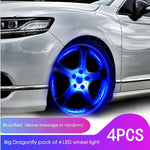 4PCS Waterproof Auto Shining Car Auto Wheel Tire Tyre Light Hub Lamp Air Valve Stem LED Light With Cap Cover Car Styling Light