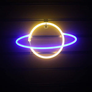 Planet Bar Neon Sign Light Party Wall Hanging LED  for Xmas Shop Window Art Wall Decor Neon Lights Lamp USB or Battery Powered