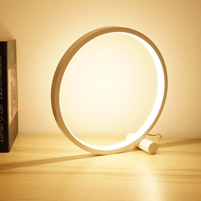LED Table Lamp For Bedroom Circular Acrylic Desk Lamp For Living Room Black/White Dimmable Bedside Lamp Round Night Light