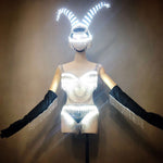 LED crystal tassel Jazz Dance Costume set Sexy Stage Show Outfits Nightclub Bar Singer Gogo clothing Women Performance Wear