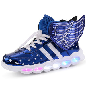 Size 25-37 Children USB Charge Luminous Sneakers Boy Non-slip Shoes Kids Wear-resistant Glowing Sneakers Girl Led Light Up Shoes