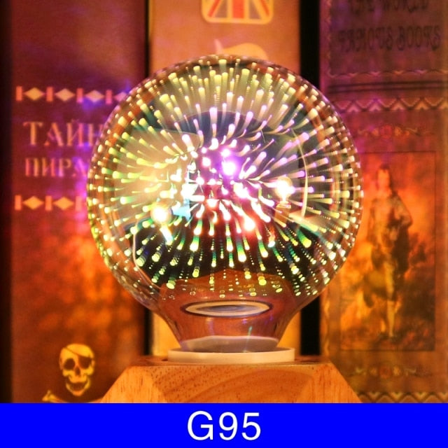 3D Decoration LED Light Bulb E27 6W 85-265V Vintage Star Fireworks Edison Bulb Lamp Holiday Night Light Novelty Christmas Tree
