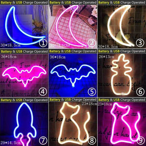 Wholesale LED Neon Night Light Sign Wall Art Sign Night Lamp Xmas Birthday Gift Wedding Party Wall Hanging Neon Lamp Home Decor