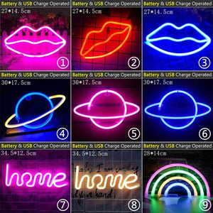 Wholesale LED Neon Night Light Sign Wall Art Sign Night Lamp Xmas Birthday Gift Wedding Party Wall Hanging Neon Lamp Home Decor