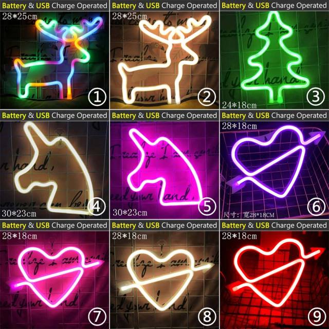 Wholesale LED Neon Night Light Sign Wall Art Sign Night Lamp Xmas Birthday Gift Wedding Party Wall Hanging Neon Lamp Home Decor