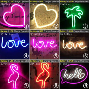 Wholesale LED Neon Night Light Sign Wall Art Sign Night Lamp Xmas Birthday Gift Wedding Party Wall Hanging Neon Lamp Home Decor