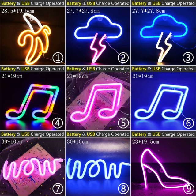 Wholesale LED Neon Night Light Sign Wall Art Sign Night Lamp Xmas Birthday Gift Wedding Party Wall Hanging Neon Lamp Home Decor
