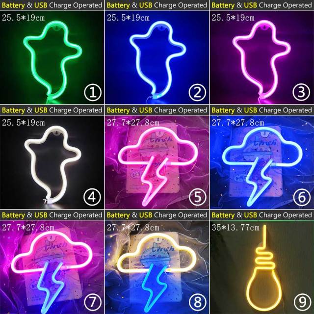 Wholesale LED Neon Night Light Sign Wall Art Sign Night Lamp Xmas Birthday Gift Wedding Party Wall Hanging Neon Lamp Home Decor