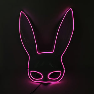 10 Colors Options Neon Led Rave Mask Women Night Club Sex EL Wire Mask Bunny Cospaly Glowing Mask