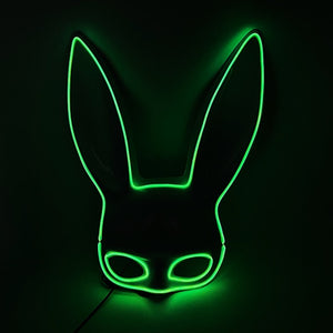 10 Colors Options Neon Led Rave Mask Women Night Club Sex EL Wire Mask Bunny Cospaly Glowing Mask