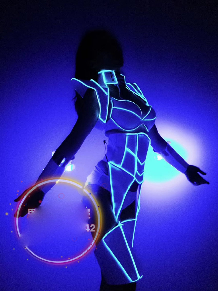 Future technology Led light up costume luminous stage dance wear party girl nightclub dancer costume